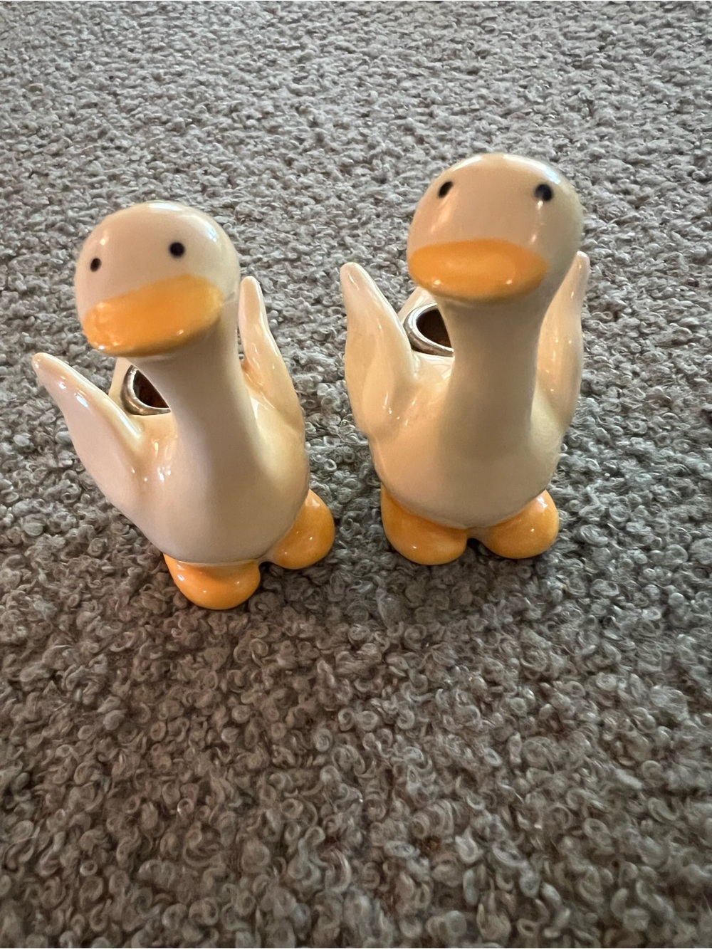 🥰 Vintage Set 40’s Miniature Duckling Candle Holders EUC Flawless 🌼